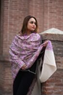 Shawl Pashmina Papier Machie Jama White