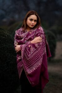 Shawl Pashmina Jaali Burgundy