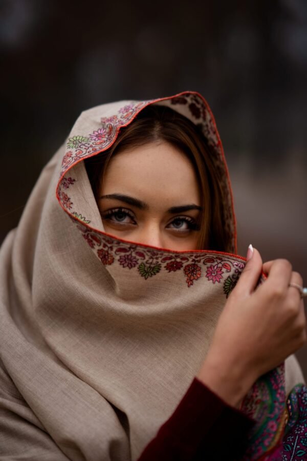 Shawl Pashmina Kalaan Palla Sozni Kalamkari - Image 3