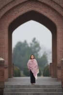 Shawl Pashmina Papier Machie Jama White